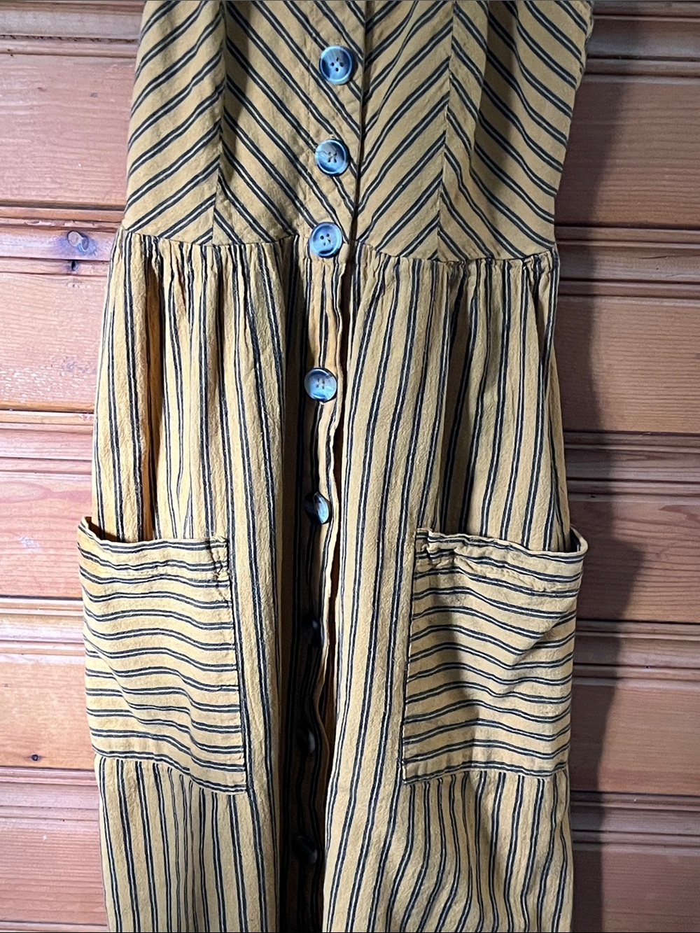 Japna Mustard Yellow Striped Sundress - Picture 5 of 11